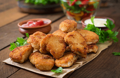 Real Chicken Nuggets with Seasoners Fiery BBQ Sauce